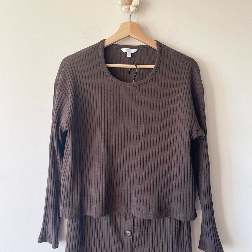 Time and Tru Black Ribbed Dress Set